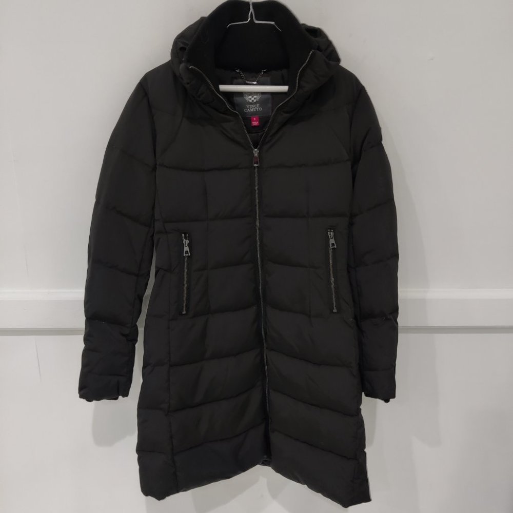 NWoT DEFECT Vince Camuto Women's Long Puffer Jacket Black Size S $180 O174